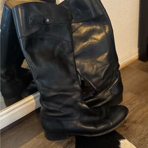 Frye Black Knee high riding boot style Leather Boots
